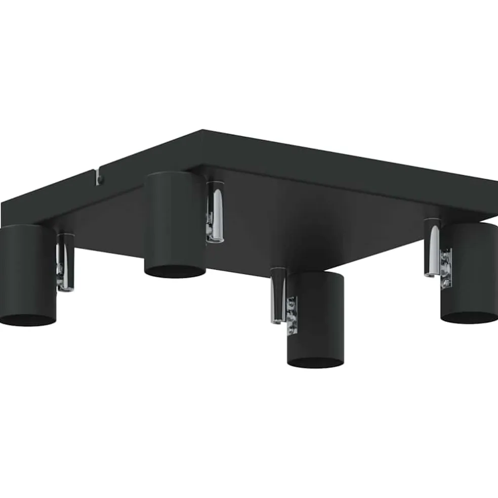 vidaXL Plafondspot met schijnwerpers Zwart 73 x 6,5 x 11,5 cm Metaal