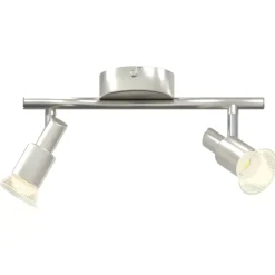 vidaXL Plafondspot met schijnwerpers Nikkel 25,5 x 8 x 11 cm Staal