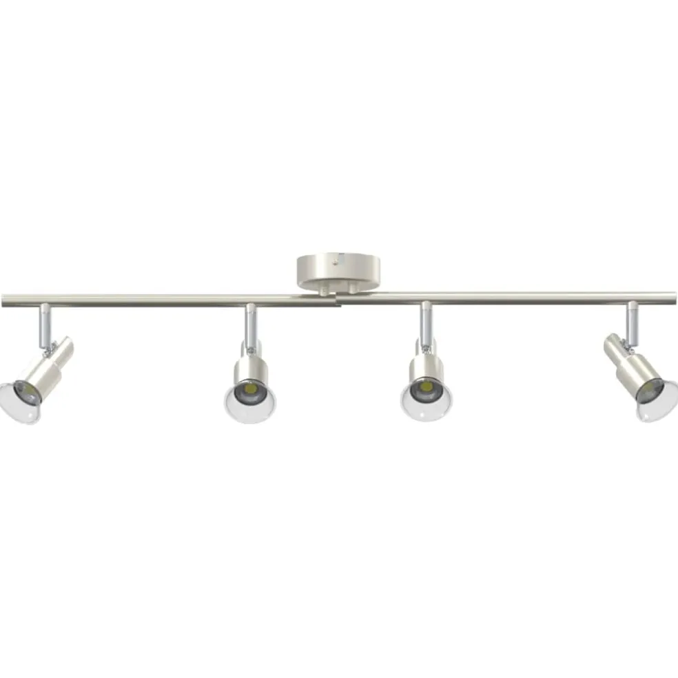 vidaXL Plafondspot met schijnwerpers Nikkel 70 x 9 x 12,5 cm Staal