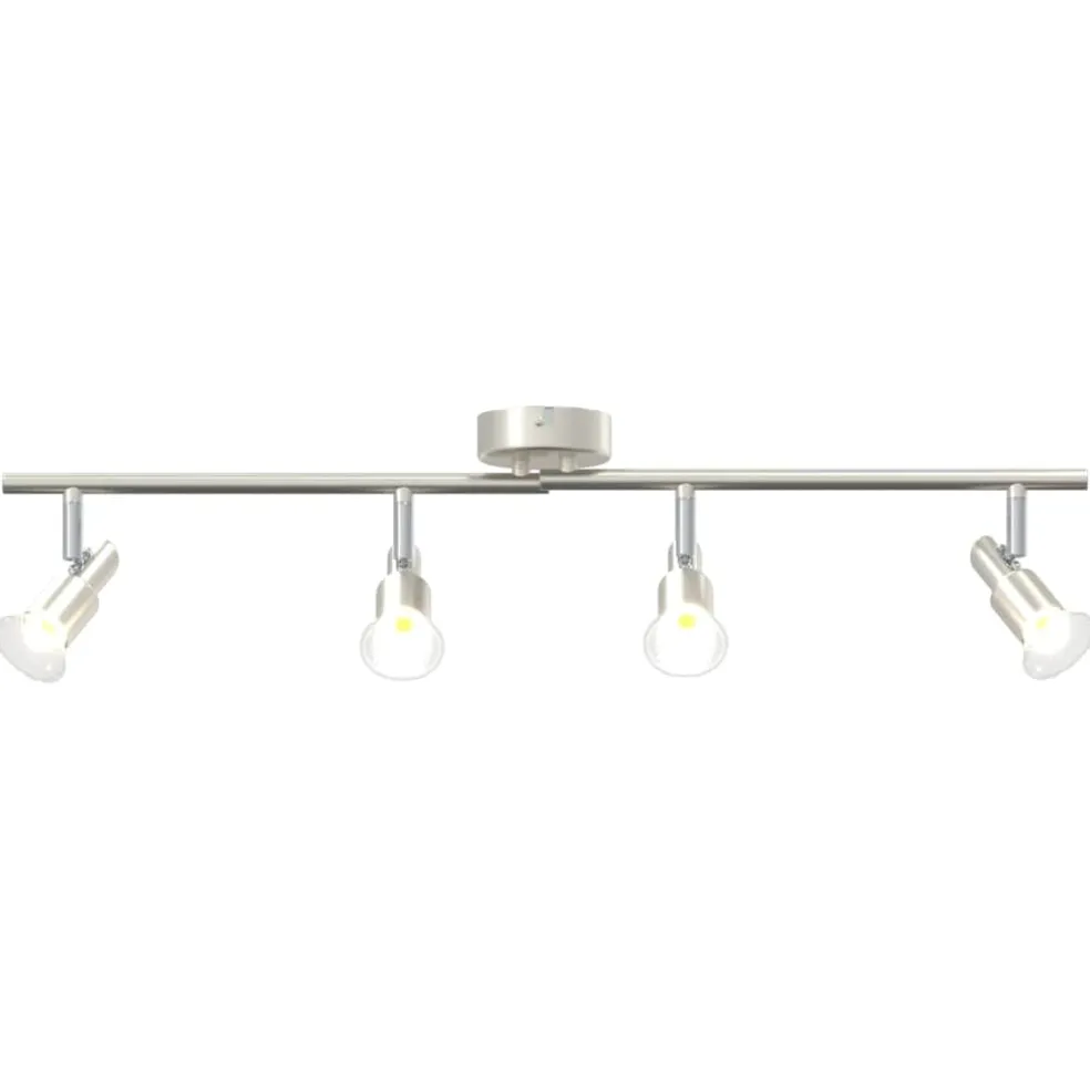 vidaXL Plafondspot met schijnwerpers Nikkel 70 x 9 x 12,5 cm Staal