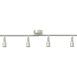 vidaXL Plafondspot met schijnwerpers Nikkel 70 x 9 x 12,5 cm Staal