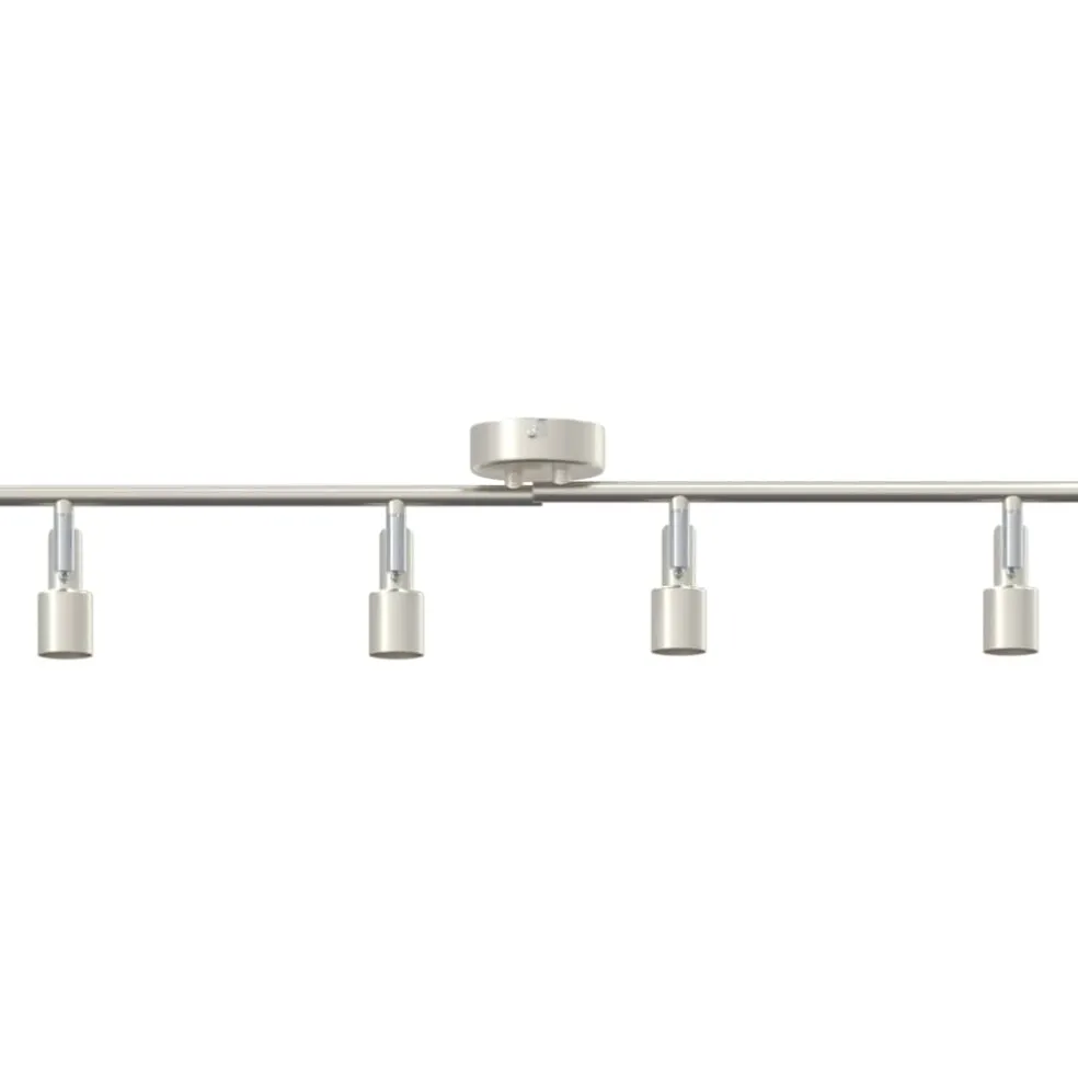 vidaXL Plafondspot met schijnwerpers Nikkel 70 x 9 x 12,5 cm Staal