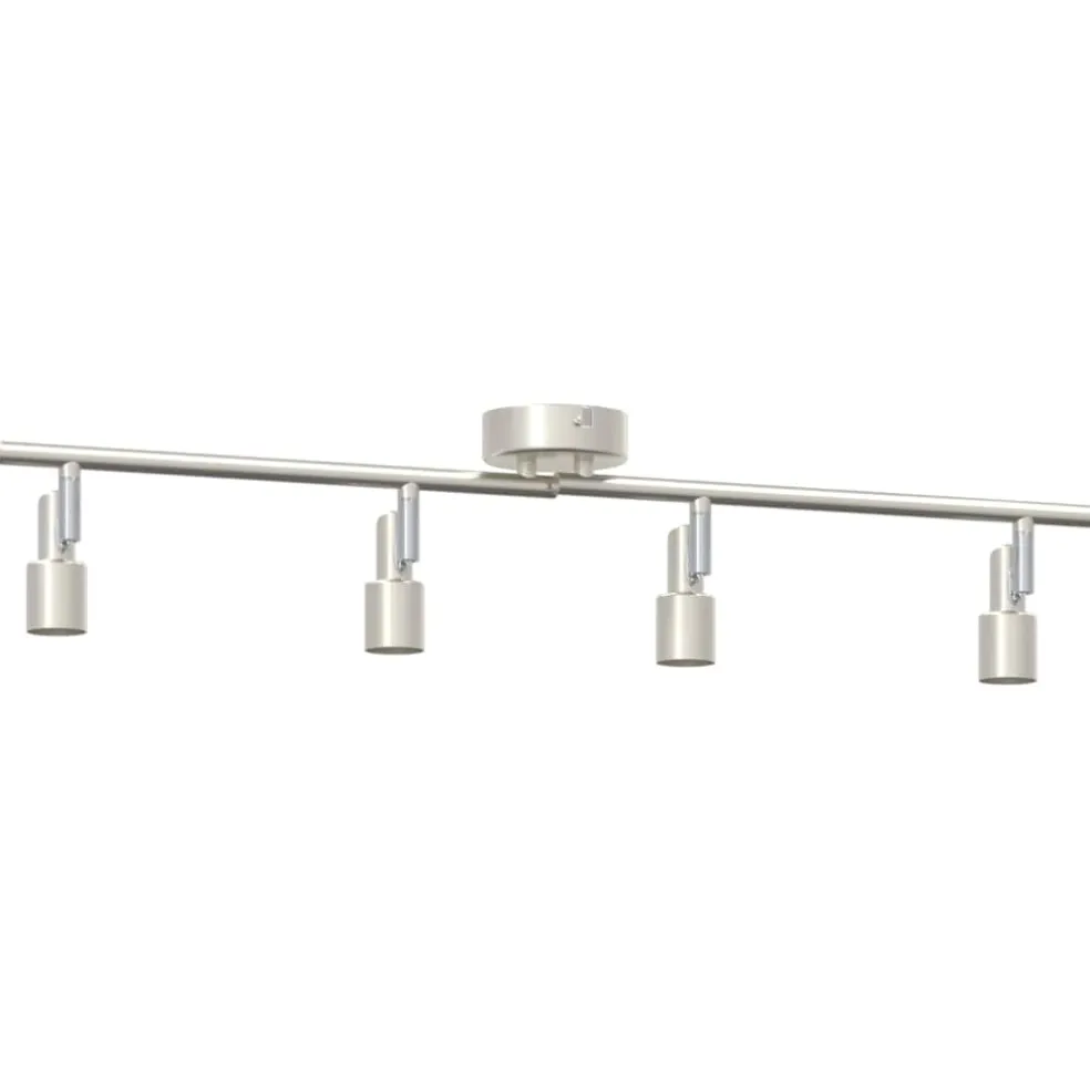 vidaXL Plafondspot met schijnwerpers Nikkel 70 x 9 x 12,5 cm Staal