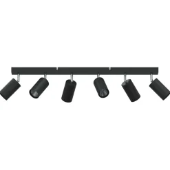 vidaXL Plafondspot met schijnwerpers Zwart 73 x 6 x 16 cm Metaal