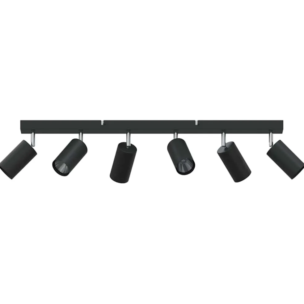 vidaXL Plafondspot met schijnwerpers Zwart 73 x 6 x 16 cm Metaal