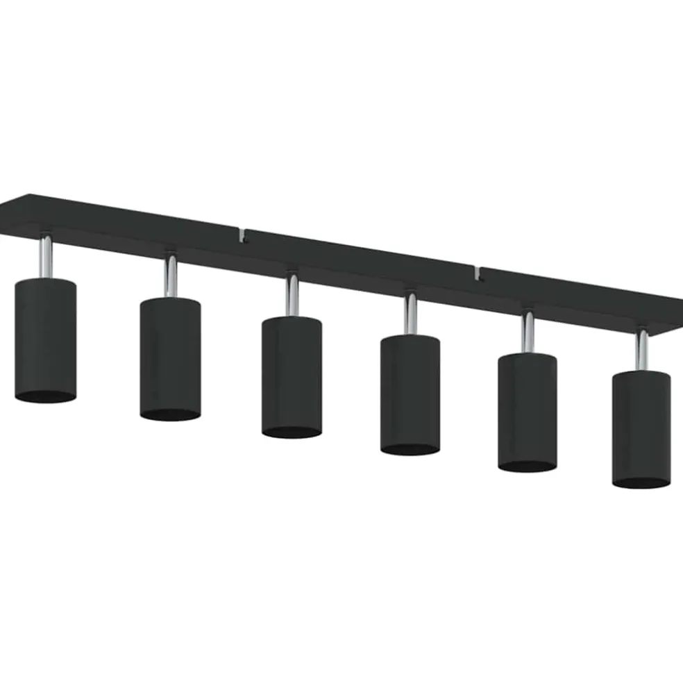 vidaXL Plafondspot met schijnwerpers Zwart 73 x 6 x 16 cm Metaal