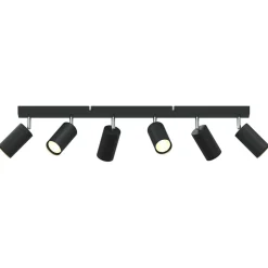 vidaXL Plafondspot met schijnwerpers Zwart 73 x 6 x 16 cm Metaal