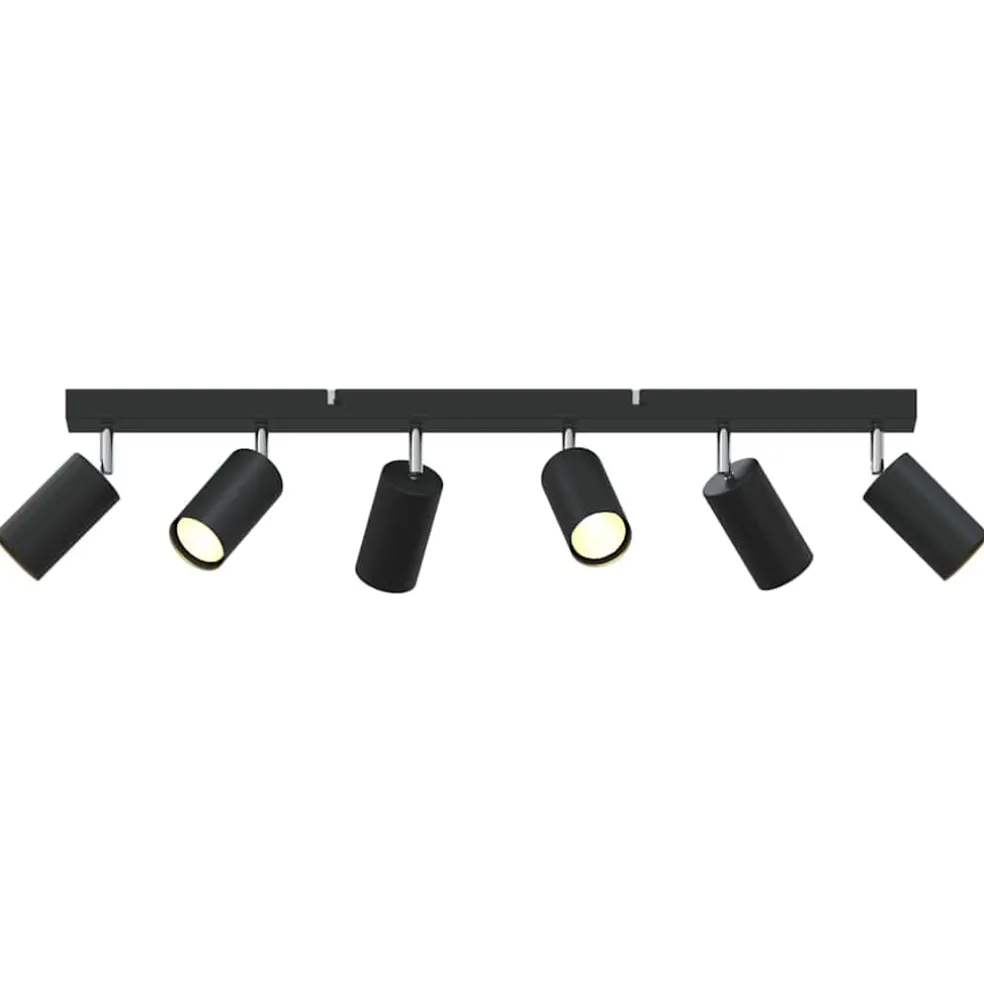 vidaXL Plafondspot met schijnwerpers Zwart 73 x 6 x 16 cm Metaal