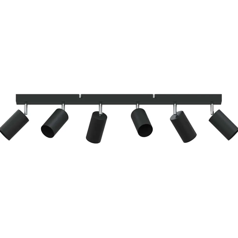 vidaXL Plafondspot met schijnwerpers Zwart 73 x 6 x 16 cm Metaal