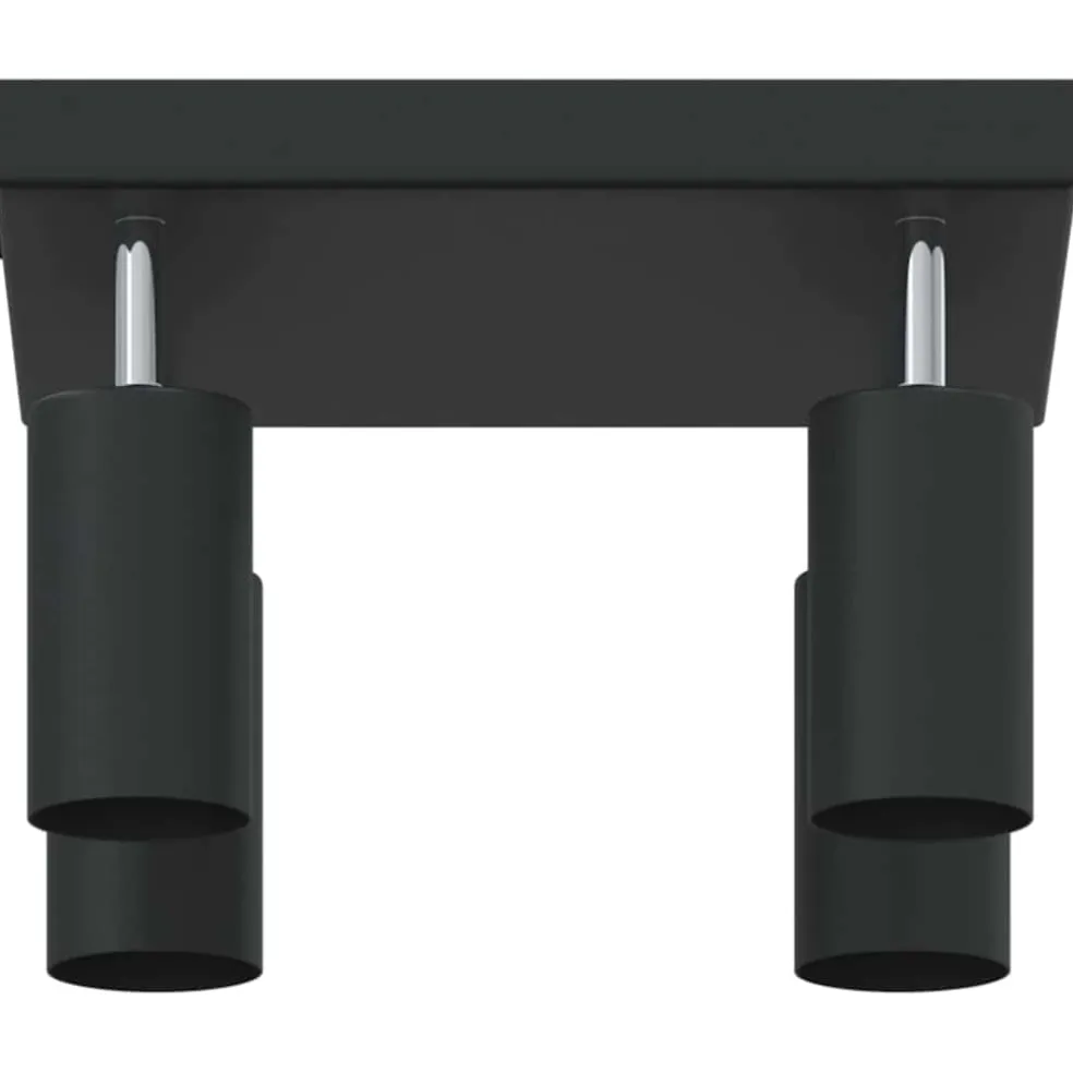 vidaXL Plafondspot met schijnwerpers Zwart 26 x 26 x 16 cm Metaal