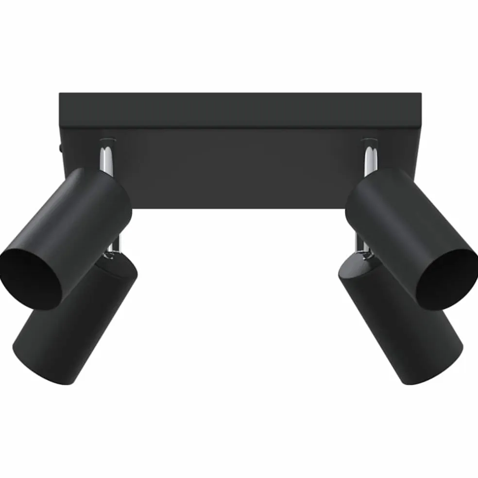 vidaXL Plafondspot met schijnwerpers Zwart 26 x 26 x 16 cm Metaal