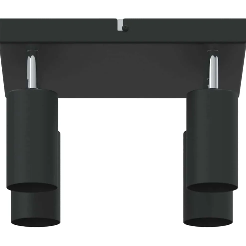 vidaXL Plafondspot met schijnwerpers Zwart 26 x 26 x 16 cm Metaal