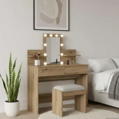 vidaXL Plafondtafel Artisan Eiken 100 x 40 x 130 cm Bewerkt hout