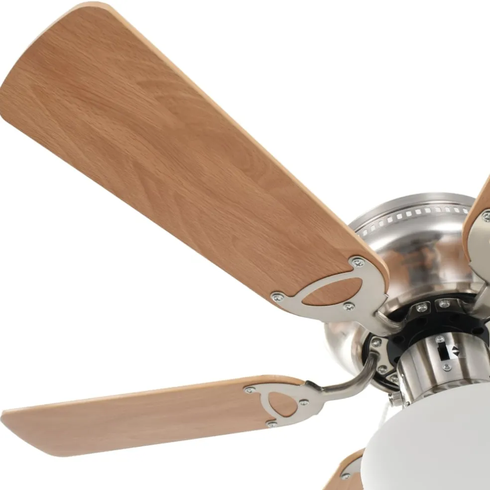 vidaXL Plafondventilator met lamp 82 cm lichtbruin