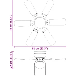 vidaXL Plafondventilator met licht Ø 82 cm Wit