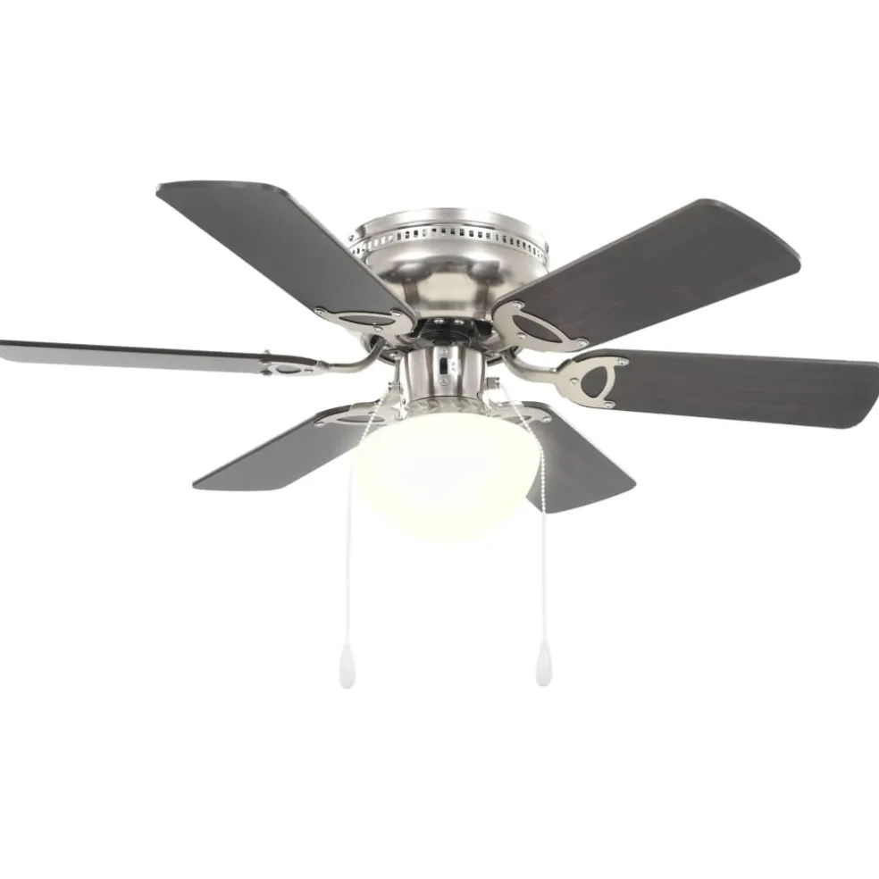 vidaXL Plafondventilator met lamp 82 cm donkerbruin