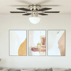 vidaXL Plafondventilator met lamp 82 cm donkerbruin
