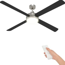 vidaXL Plafondventilator met licht en afstandsbediening Ø 130 cm Zwart