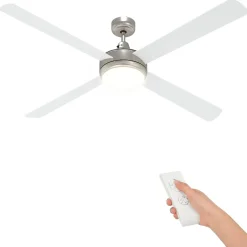vidaXL Plafondventilator met licht en afstandsbediening Ø 130 cm Wit