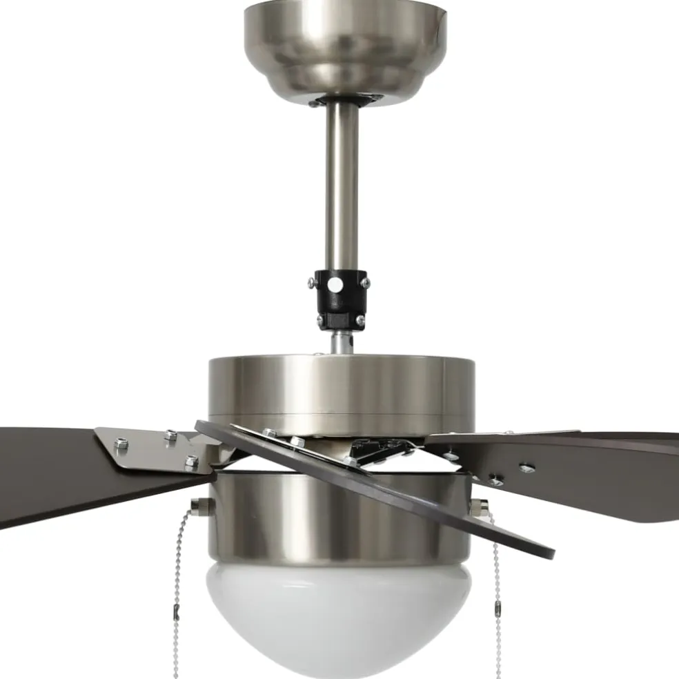 vidaXL Plafondventilator met lamp 76 cm donkerbruin