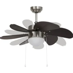 vidaXL Plafondventilator met lamp 76 cm donkerbruin