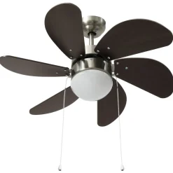 vidaXL Plafondventilator met lamp 76 cm donkerbruin