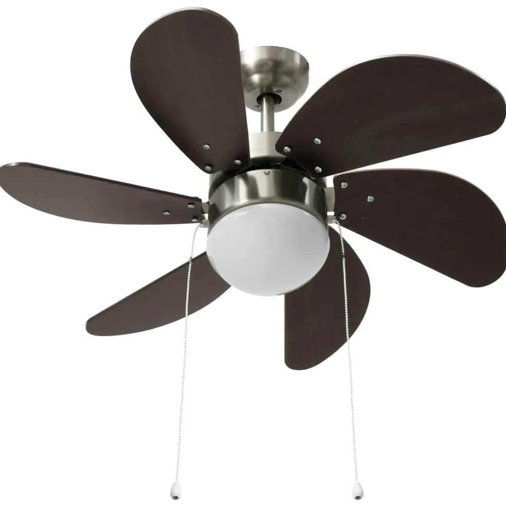 vidaXL Plafondventilator met lamp 76 cm donkerbruin