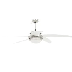 vidaXL Plafondventilator met lamp 128 cm wit