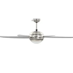 vidaXL Plafondventilator met lamp 128 cm bruin