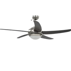 vidaXL Plafondventilator met lamp 128 cm bruin
