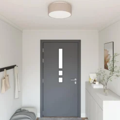 vidaXL Plafonnière met schijnwerpers Taupe 38 x 38 x 13,5 cm Stof