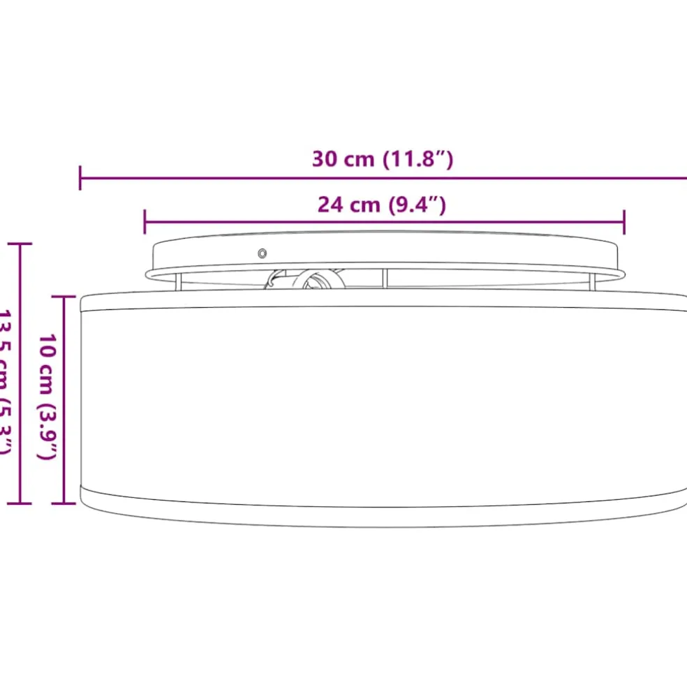 vidaXL Plafonnière met schijnwerpers Grijs 30 x 30 x 13,5 cm Stof
