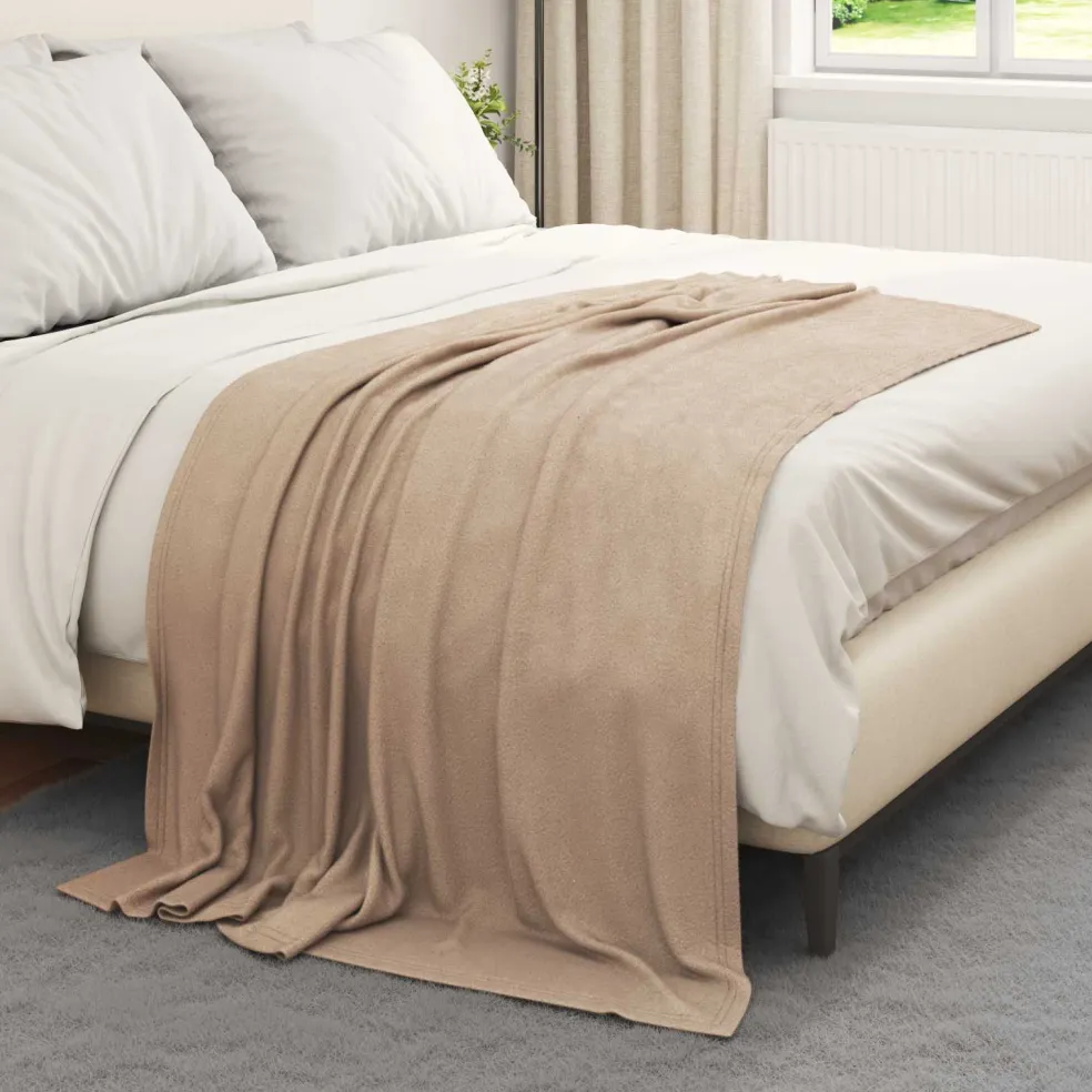 vidaXL plaid Camel 170 x 130 cm 0.34 kg Fleece