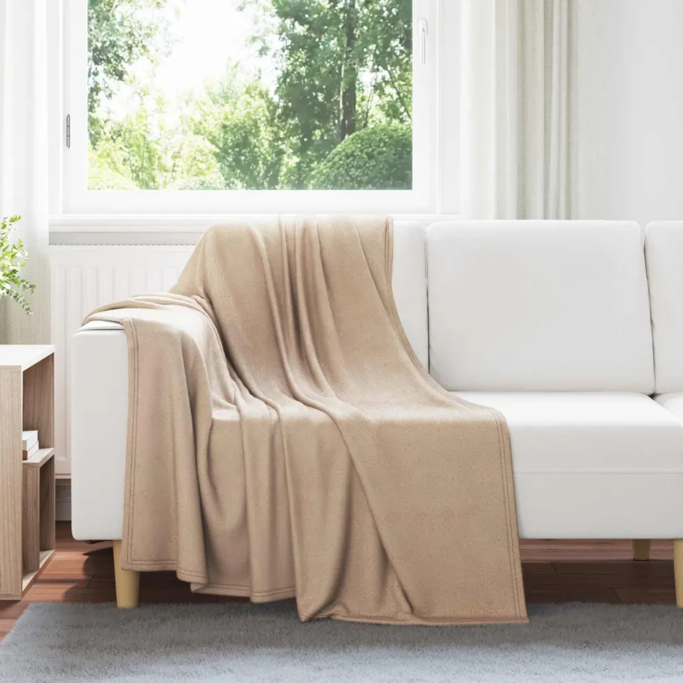 vidaXL plaid Camel 170 x 130 cm 0.34 kg Fleece
