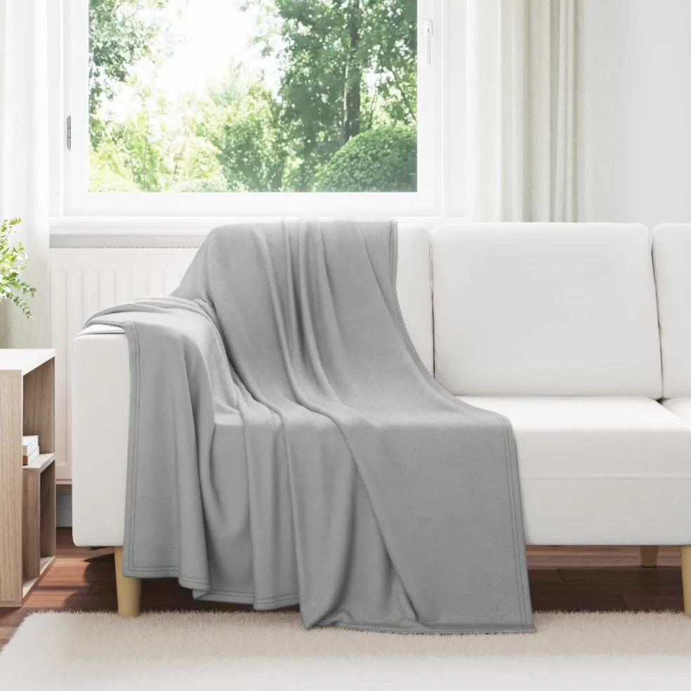 vidaXL plaid Grijs 170 x 130 cm 0.33 kg Fleece