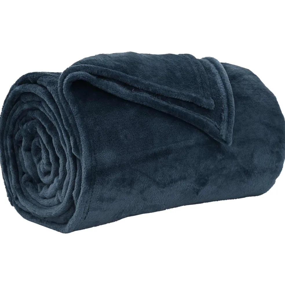vidaXL plaid Marineblauw 130 x 150 cm 0.51 kg Fleece