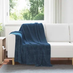 vidaXL plaid Marineblauw 130 x 150 cm 0.51 kg Fleece