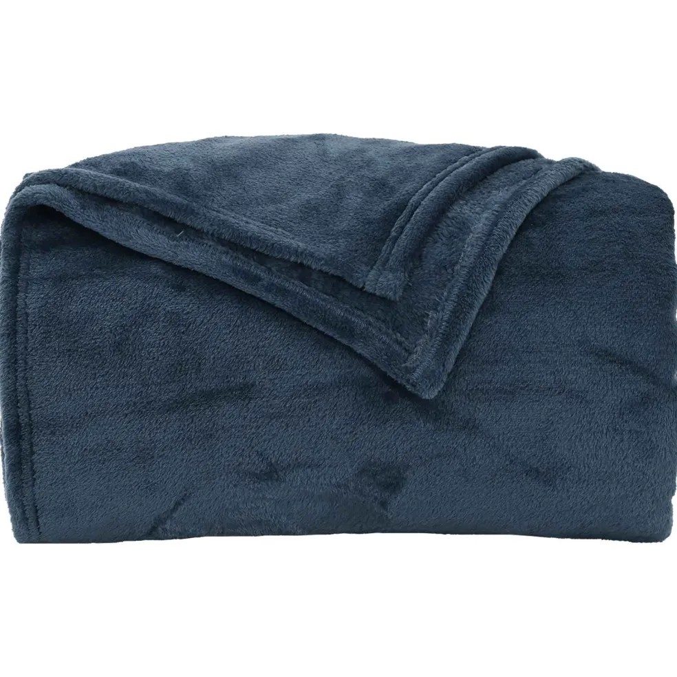 vidaXL plaid Marineblauw 130 x 150 cm 0.51 kg Fleece