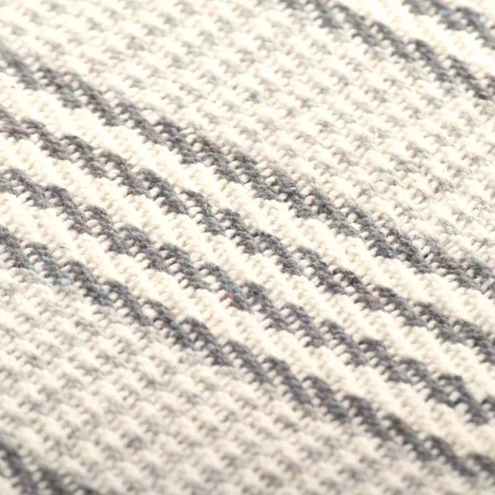 vidaXL Plaid strepen 125x150 cm katoen grijs en wit