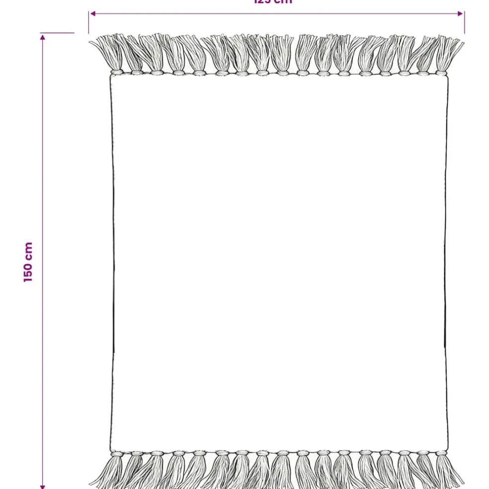 vidaXL Plaid strepen 125x150 cm katoen grijs en wit