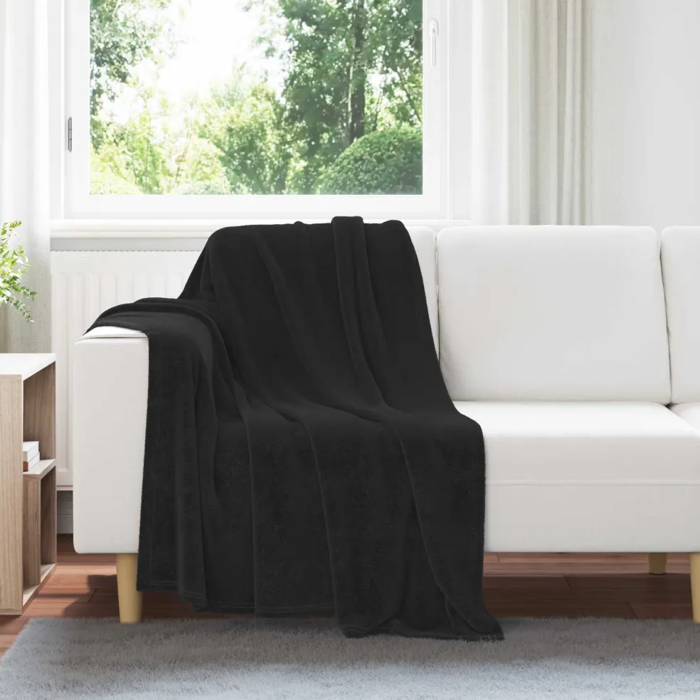 vidaXL plaid Zwart 130 x 150 cm 0.51 kg Fleece