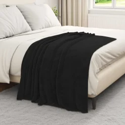 vidaXL plaid Zwart 130 x 150 cm 0.51 kg Fleece