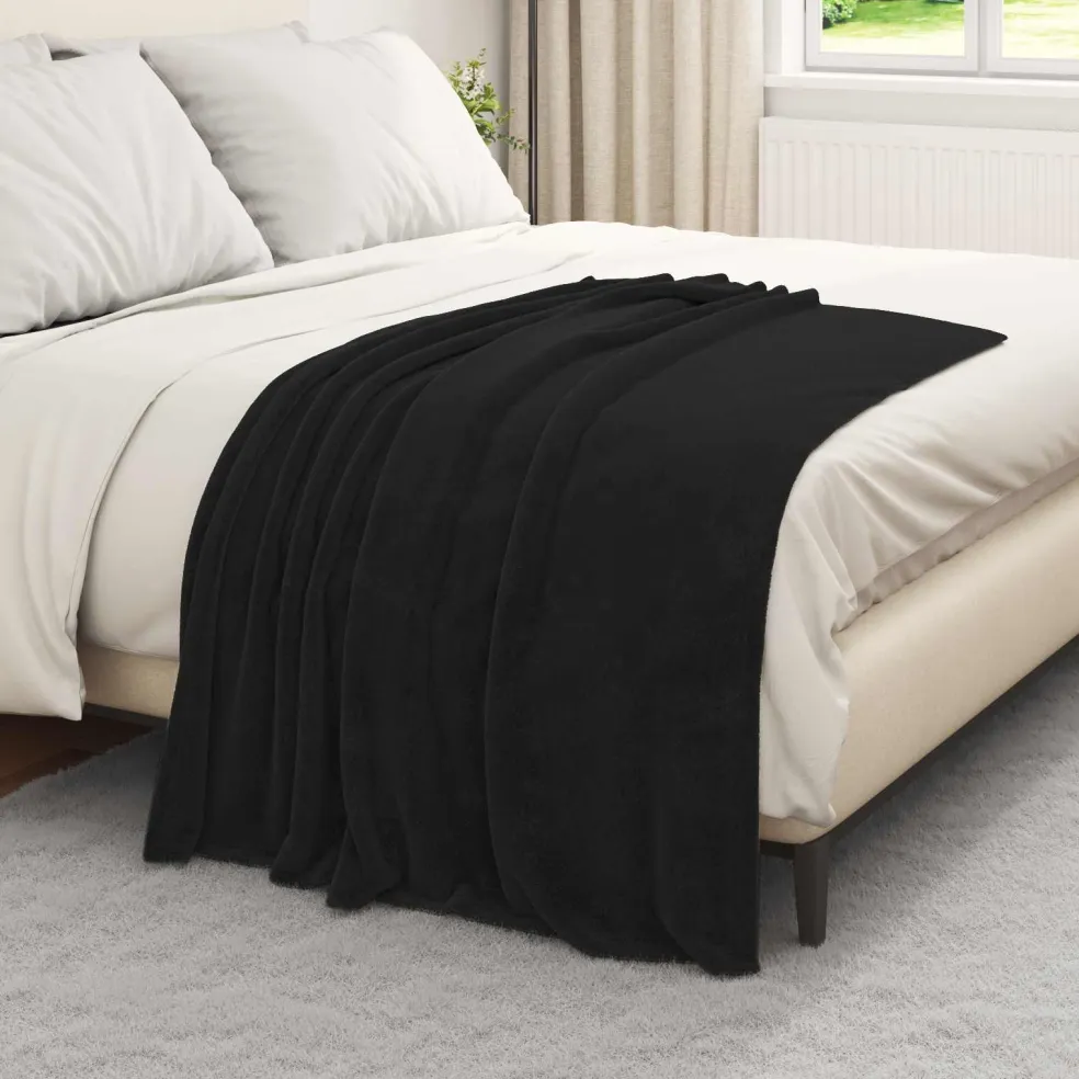 vidaXL plaid Zwart 130 x 150 cm 0.51 kg Fleece