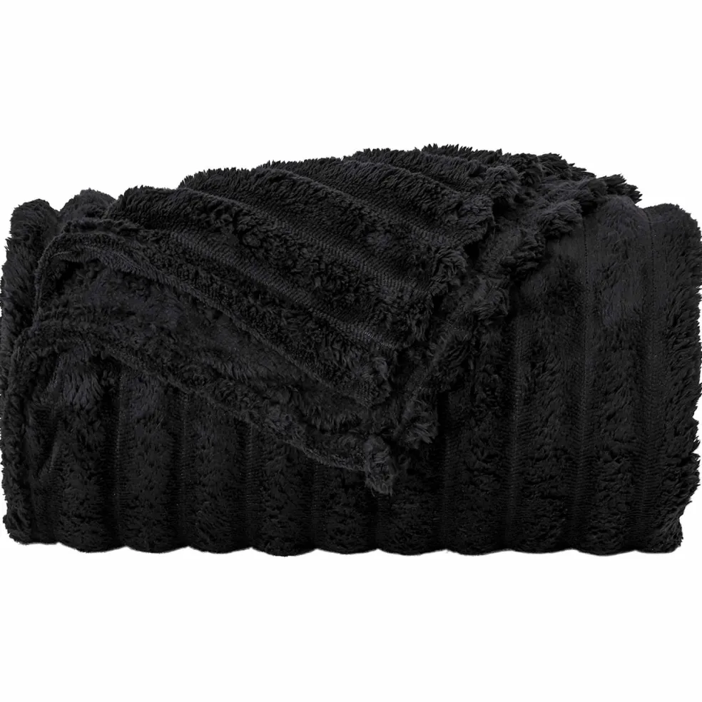 vidaXL plaid Zwart 150 x 130 cm 0.45 kg Fleece