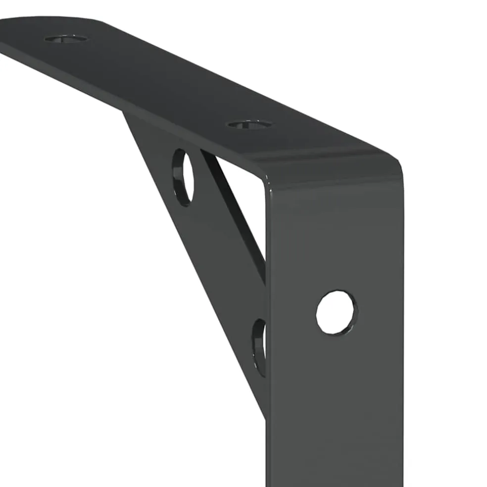 vidaXL Plankdragers 4 st 15x2,5x11,5 cm roestvrijstaal zwart