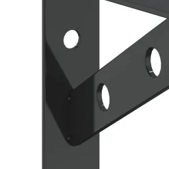 vidaXL Plankdragers 4 st 15x2,5x11,5 cm roestvrijstaal zwart