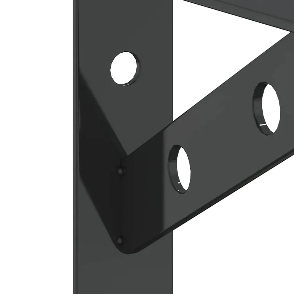 vidaXL Plankdragers 4 st 15x2,5x11,5 cm roestvrijstaal zwart
