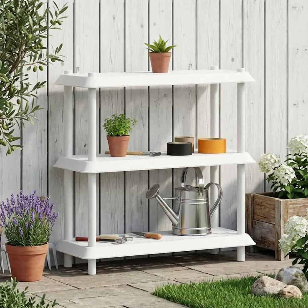 vidaXL Plankenunit 3-laags 100 x 40 x 96 cm PP Wit