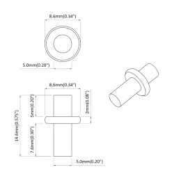 vidaXL Plankhaak 2 st Zilver 8,6 x 8,6 x 14,6 mm Staal