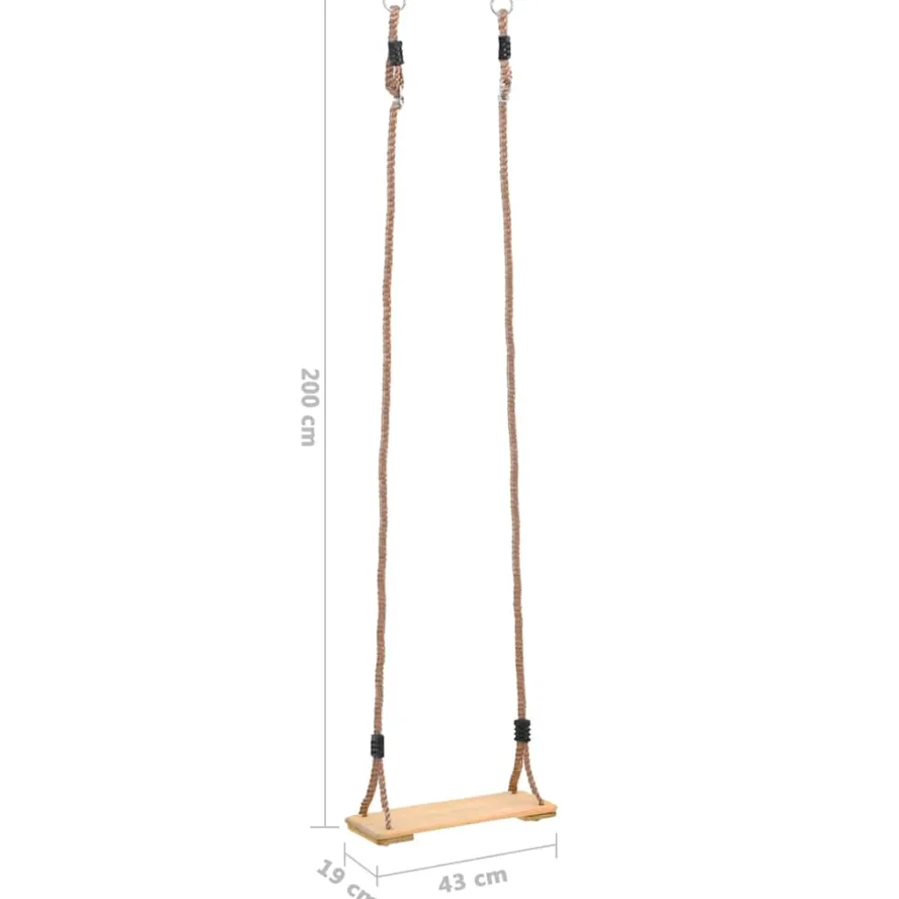 vidaXL Plankschommel 200 cm massief grenenhout